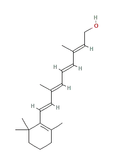 all-trans-retinol szerkezeti képlete