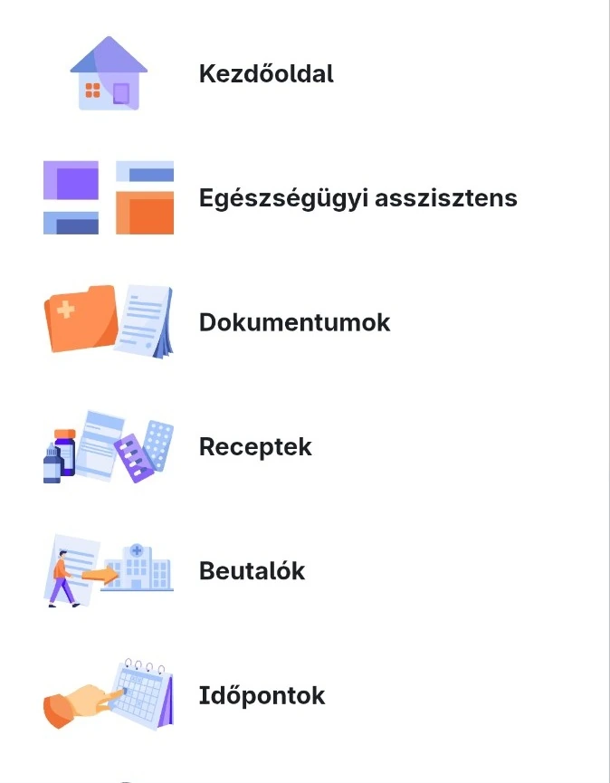 Megújult EESZT Lakossági Portál főmenüje mobilnézetben